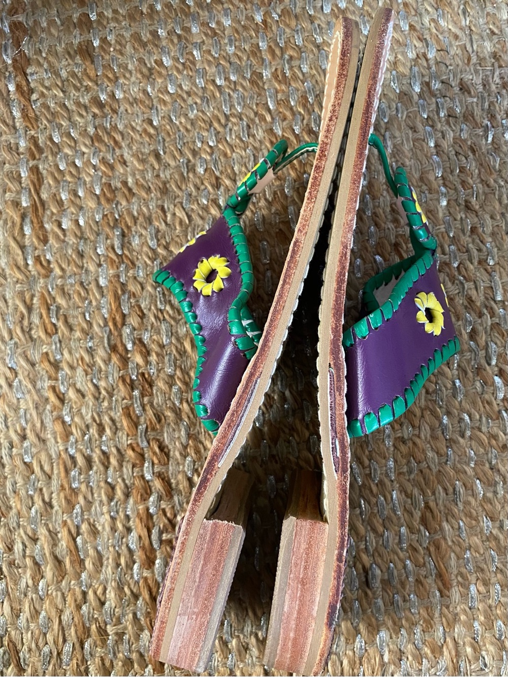 Rare Jack Rogers x Kenny Scharf Limited Edition Daisy Sandal Purple Green 10M - Picture 4 of 10